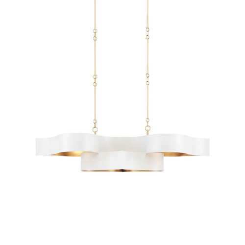 Currey and Company Lighting Grand Lotus 50.50-Inch Linear Chandelier in Sugar White by Currey & Co 9000-0854