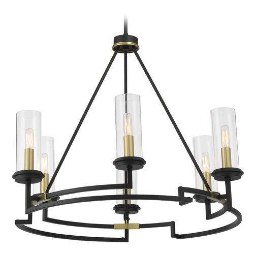 Minka Lavery Minka Lavery Hillstone Sand Coal & Soft Brass Chandelier 3206-781