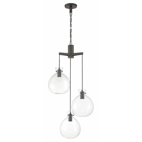 Norwell Lighting Selina 3-Light LED Chandelier in Oil Rubbed Bronze 4743-OB-CL