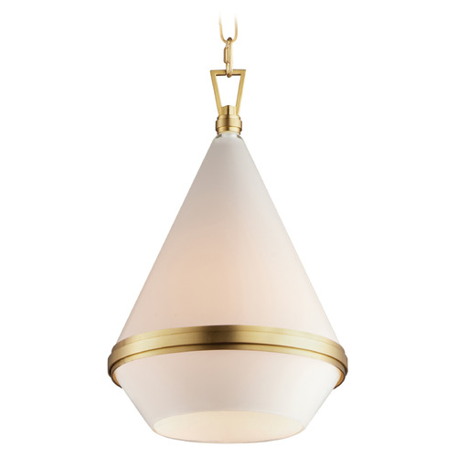 Maxim Lighting Maxim Lighting Giza Satin Brass Pendant Light with Conical Shade 10374WTSBR