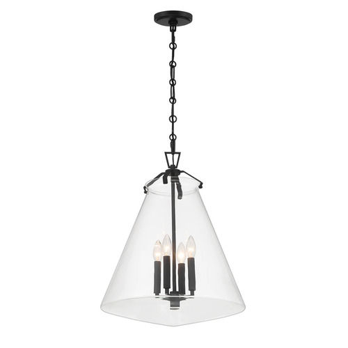 Crystorama Lighting Voss 4-Light Pendant in Matte Black by Crystorama Lighting VSS-7018-MK