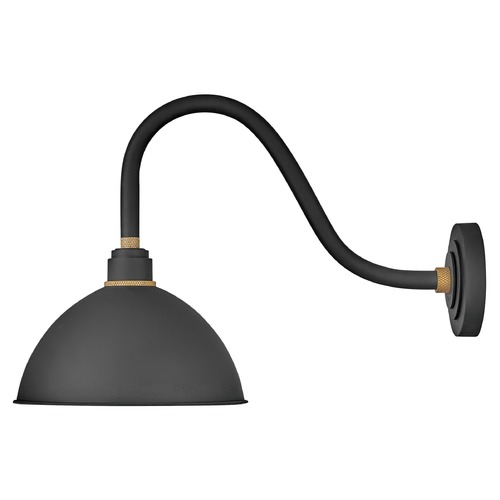 Hinkley Foundry 12-Inch Wide Textured Black & Brass Barn Light by Hinkley Lighting 10544TK