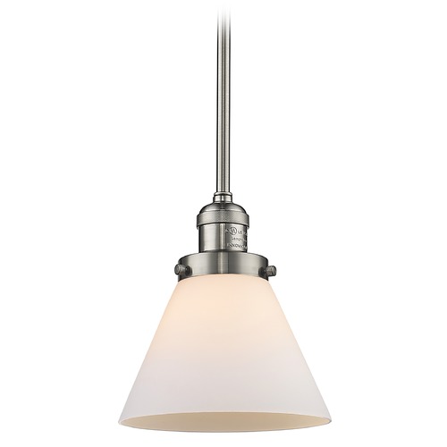 Innovations Lighting Large Cone Brushed Satin Nickel Mini Pendant by Innovations Lighting 201S-SN-G41