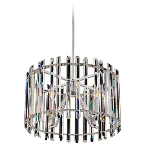 Allegri Lighting Allegri Crystal Viano Polished Chrome Pendant Light with Drum Shade 036855-010-FR001