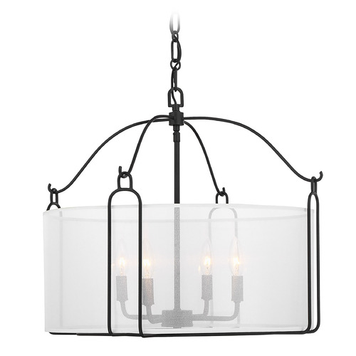 Savoy House Savoy House Lighting Ashlay Matte Black Pendant Light with Drum Shade 7-1693-4-89