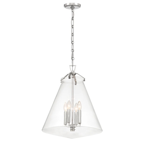 Crystorama Lighting Voss 4-Light Pendant in Polished Nickel by Crystorama Lighting VSS-7018-PN