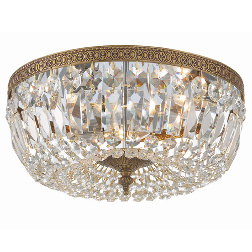 Crystorama Lighting Crystorama Lighting Ceiling Mount Olde Brass Flushmount Light 714-OB-CL-SAQ