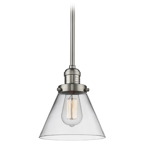 Innovations Lighting Large Cone Brushed Satin Nickel Mini Pendant by Innovations Lighting 201S-SN-G42