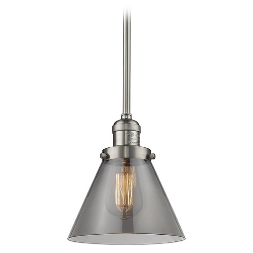 Innovations Lighting Large Cone Brushed Satin Nickel Mini Pendant by Innovations Lighting 201S-SN-G43