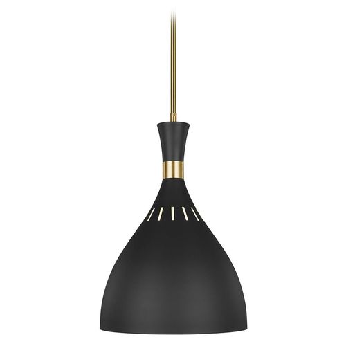 Visual Comfort Studio Collection ED Ellen-DeGeneres Joan Midnight Black & Burnished Brass Large Pendant by Visual Comfort Studio EP1151MBK