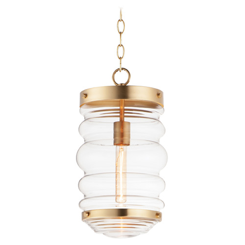 Maxim Lighting Maxim Lighting Newport Satin Brass Mini-Pendant Light with Fluted Shade 11124CLSBR