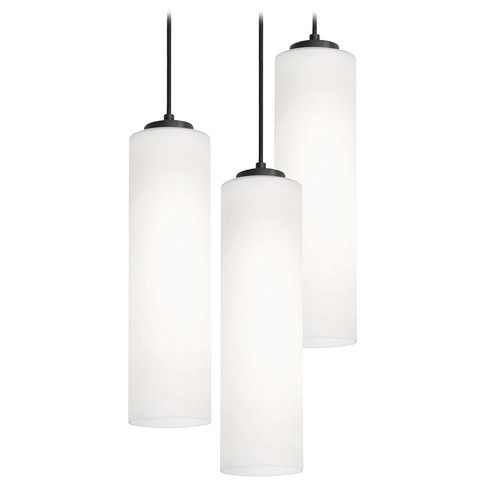 AFX Lighting Afx Lighting Leo Black Multi-Light Pendant with Cylindrical Shade LEOP0412MBBKRND3