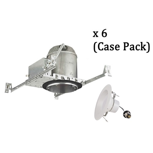 Recesso Lighting by Dolan Designs 5-Inch New Construction Recessed Can with LED Trim 3000K 1170 Lumens (6-Pack) IC502-LED/10920-05