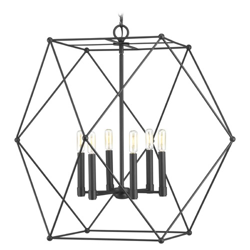 Progress Lighting Spatial Black 6-Light Pendant by Progress Lighting P500084-031