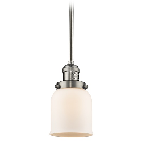 Innovations Lighting Small Bell Brushed Satin Nickel Mini Pendant by Innovations Lighting 201S-SN-G51