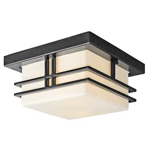 Kichler Lighting Tremillo 11.50-Inch Outdoor Flush Mount in Black by Kichler Lighting 49206BK
