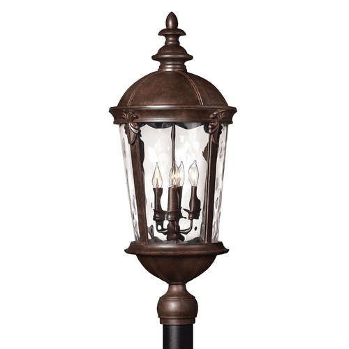 Hinkley Post Light with Clear Glass in River Rock by Hinkley Lighting 1891RK