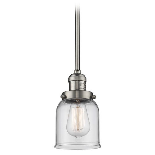 Innovations Lighting Small Bell Brushed Satin Nickel Mini Pendant by Innovations Lighting 201S-SN-G52