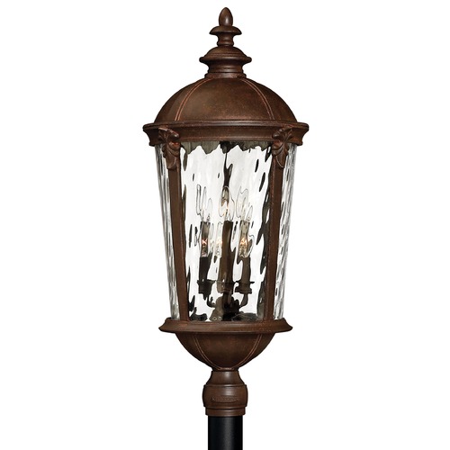 Hinkley Post Light with Clear Glass in River Rock by Hinkley Lighting 1921RK
