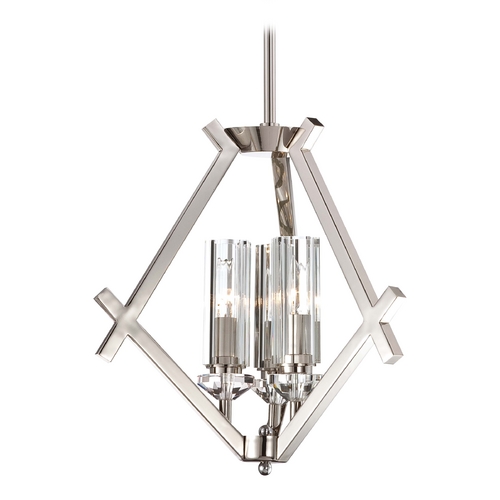 Metropolitan Lighting Chandelier with Clear Glass in Polished Nickel by Metropolitan Lighting N6832-613