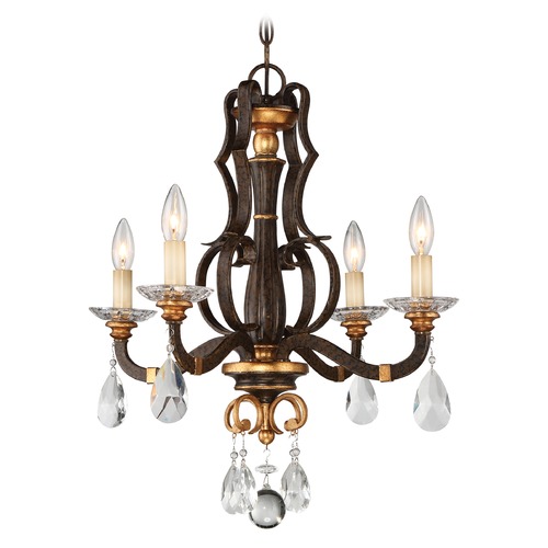 Metropolitan Lighting Chateau Nobles Raven Bronze with Sunburst Gold Crystal Chandelier by Metropolitan Lighting N6454-652