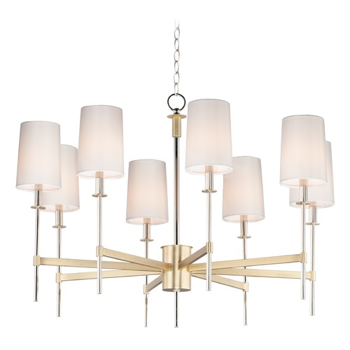 Maxim Lighting Uptown Satin Brass & Polished Nickel Chandelier by Maxim Lighting 32398OFSBRPN