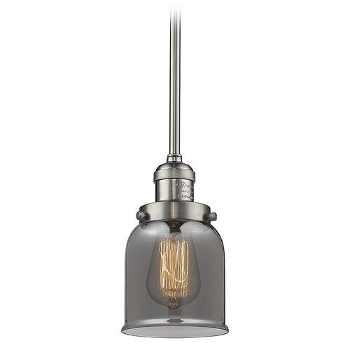 Innovations Lighting Small Bell Brushed Satin Nickel Mini Pendant by Innovations Lighting 201S-SN-G53