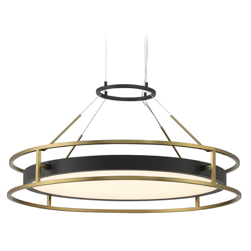 Minka Lavery Minka Lavery Levitation Sand Coal & Soft Brass LED Pendant Light with Drum Shade 5087-781-L