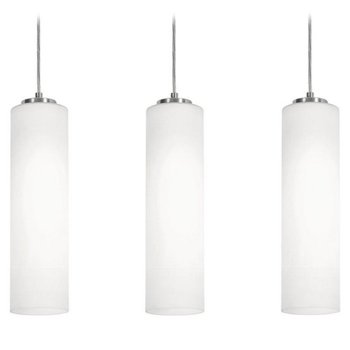 AFX Lighting Afx Lighting Leo Satin Nickel Multi-Light Pendant with Cylindrical Shade LEOP0412MBSNLNR3