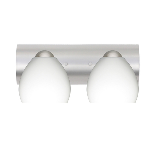 Besa Lighting Bathroom Light White Glass Satin Nickel by Besa Lighting 2WZ-412207-SN