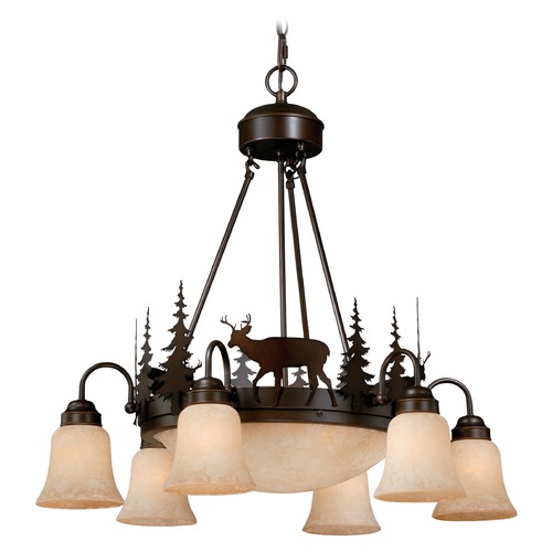 Vaxcel Lighting Bryce Burnished Bronze Chandelier with Center Bowl by Vaxcel Lighting CH55406BBZ