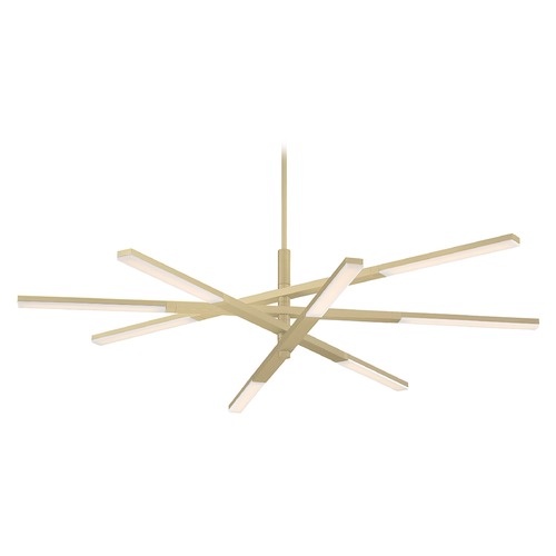 Modern Forms by WAC Lighting Stacked 48-Inch LED Chandelier in Brushed Brass by Modern Forms PD-50748-BR
