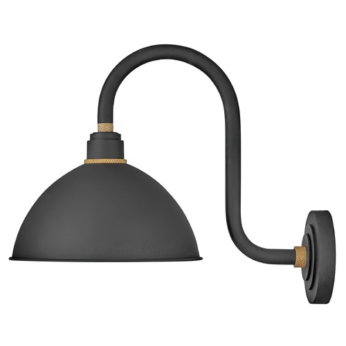 Hinkley Foundry 12-Inch Wide Textured Black & Brass Barn Light by Hinkley Lighting 10564TK
