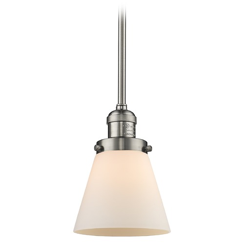 Innovations Lighting Small Cone Brushed Satin Nickel Mini Pendant by Innovations Lighting 201S-SN-G61