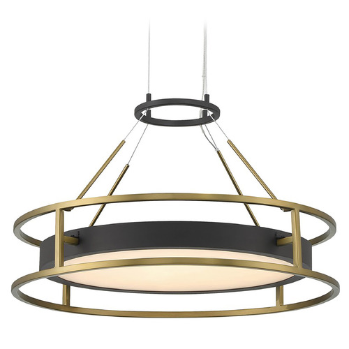 Minka Lavery Minka Lavery Levitation Sand Coal & Soft Brass LED Pendant Light with Drum Shade 5086-781-L