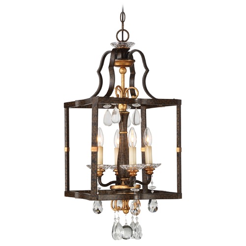 Metropolitan Lighting Chateau Nobles Raven Bronze with Sunburst Gold Pendant by Metropolitan Lighting N6463-652