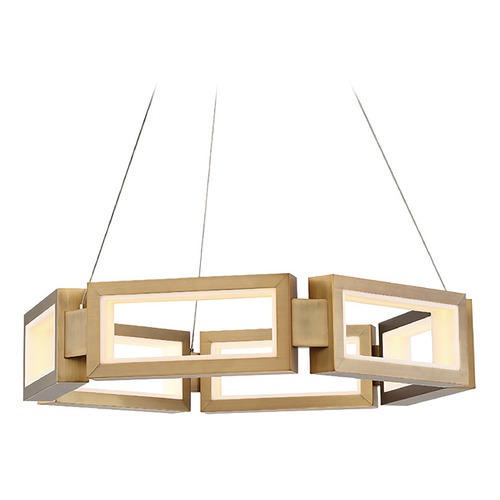Modern Forms by WAC Lighting Mies 29-Inch LED Chandelier in Aged Brass by Modern Forms PD-50829-AB
