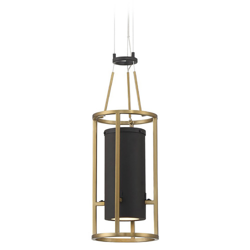 Minka Lavery Minka Lavery Levitation Sand Coal & Soft Brass LED Mini-Pendant Light with Cylindrical Shade 5085-781-L