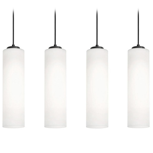 AFX Lighting Afx Lighting Leo Black Multi-Light Pendant with Cylindrical Shade LEOP0412MBBKLNR4