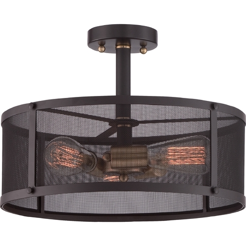 Quoizel Lighting Union Station Western Bronze Semi-Flush by Quoizel Lighting UST1716WT