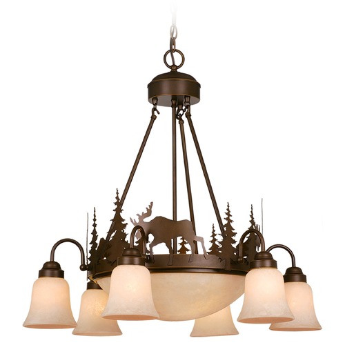 Vaxcel Lighting Yellowstone Bronze Chandelier with Center Bowl by Vaxcel Lighting CH55606BBZ