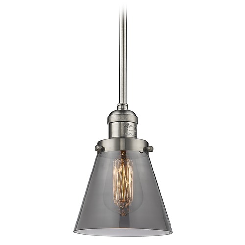 Innovations Lighting Small Cone Brushed Satin Nickel Mini Pendant by Innovations Lighting 201S-SN-G63