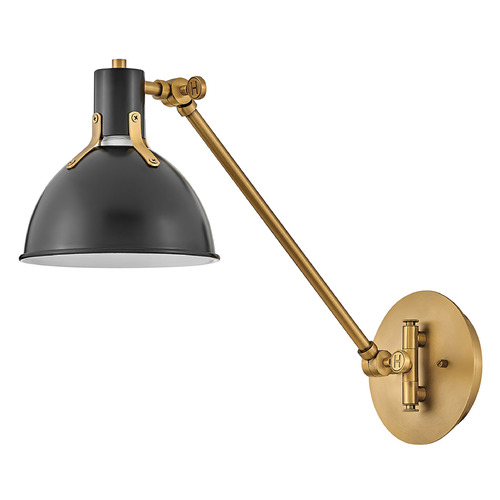 Hinkley Argo Swing Arm Sconce in Lacquered Brass & Black by Hinkley Lighting 3480SK