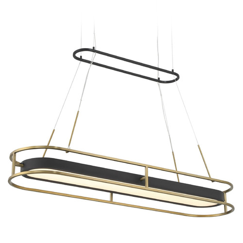 Minka Lavery Minka Lavery Levitation Sand Coal & Soft Brass LED Island Light with Oval Shade 5088-781-L