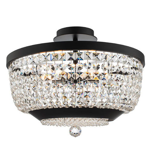 Allegri Lighting Allegri Crystal Terzo Matte Black & Polished Chrome Semi-Flushmount Light 037345-052-FR001