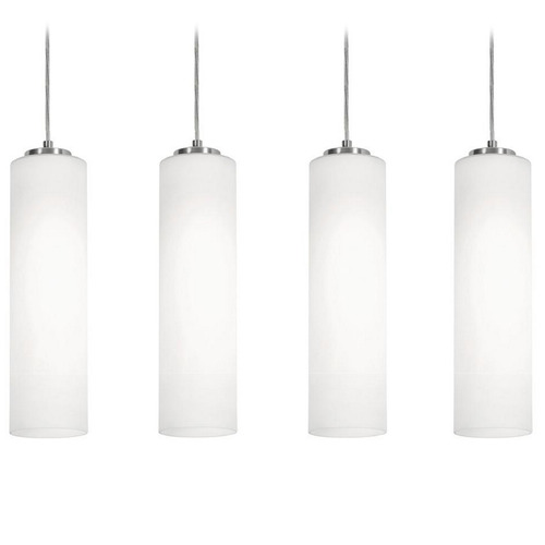 AFX Lighting Afx Lighting Leo Satin Nickel Multi-Light Pendant with Cylindrical Shade LEOP0412MBSNLNR4
