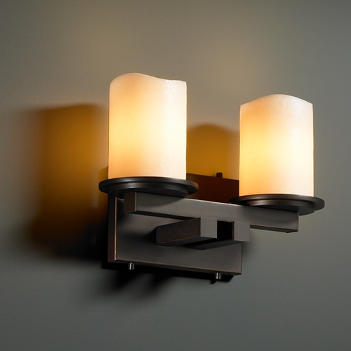 Justice Design Group Candlearia Collection Bathroom Light by Justice Design Group CNDL-8772-14-CREM-DBRZ