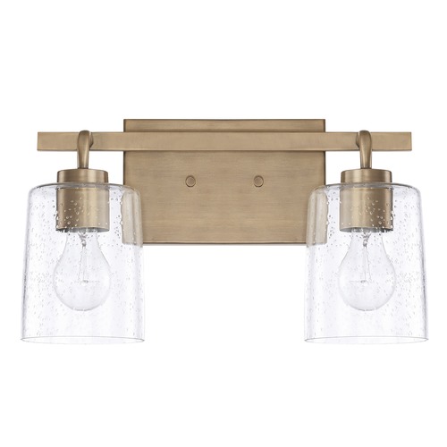 HomePlace by Capital Lighting Greyson 14.50-Inch Vanity Light in Aged Brass by HomePlace by Capital Lighting 128521AD-449