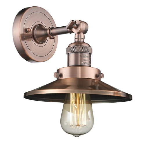 Innovations Lighting Railroad Antique Copper Sconce by Innovations Lighting 203-AC-M3