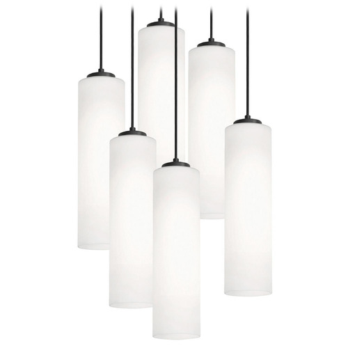 AFX Lighting Afx Lighting Leo Black Multi-Light Pendant with Cylindrical Shade LEOP0412MBBKRND6